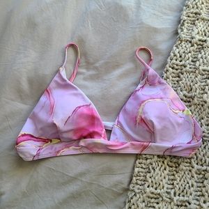 NWOT - Marble Bikini Top | L